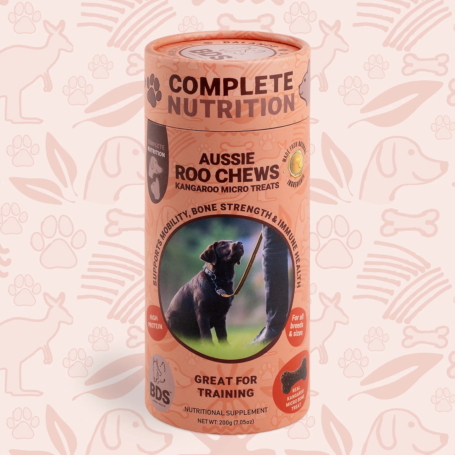 BDS Animal Health Aussie Roo Chews kangaroo micro dog training treats Australian made complete nutrition