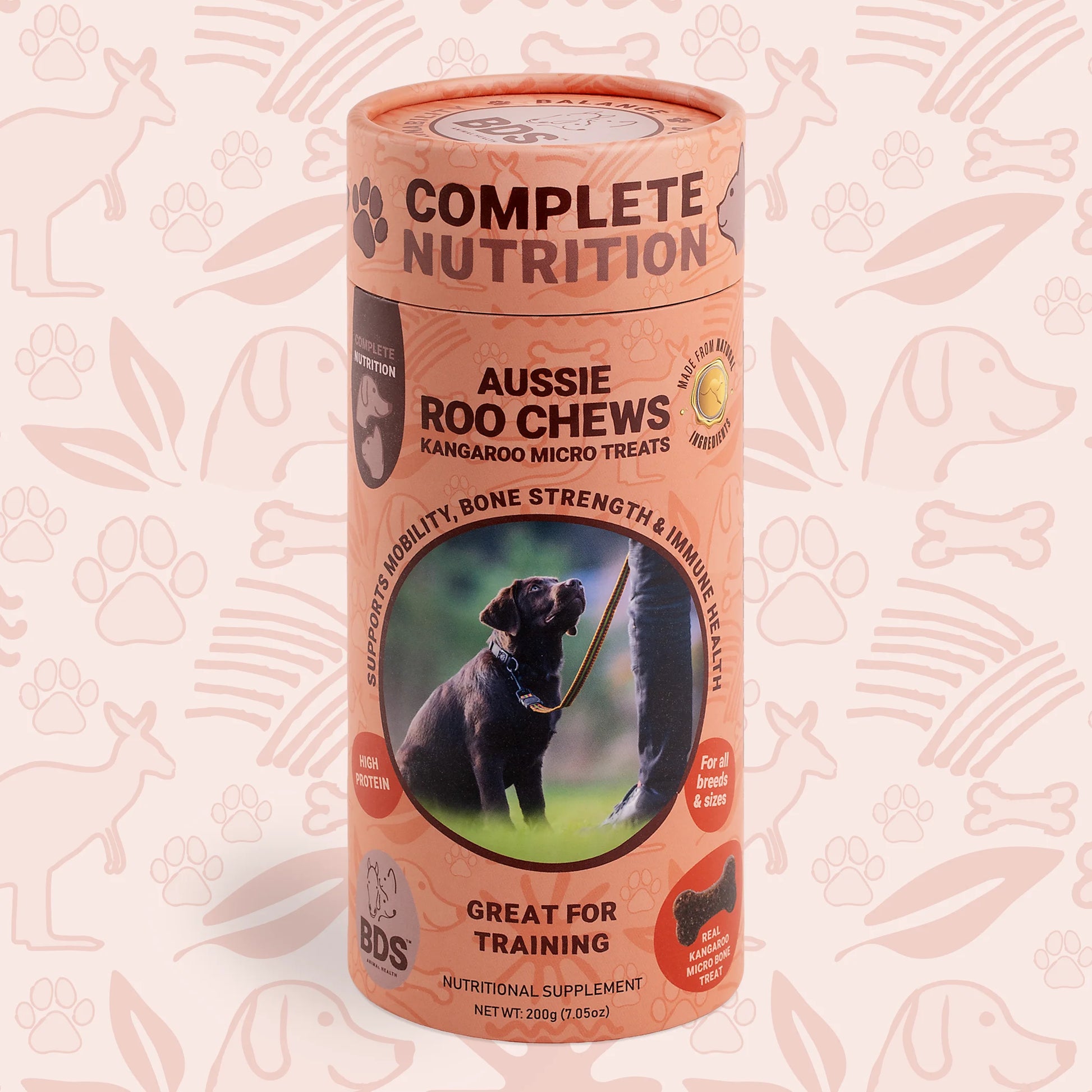 BDS Animal Health Aussie Roo Chews kangaroo micro dog training treats Australian made complete nutrition