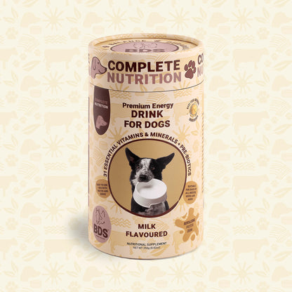 BDS Premium Energy Drink for Dogs milk flavored vitamins minerals front packaging nutritional supplement