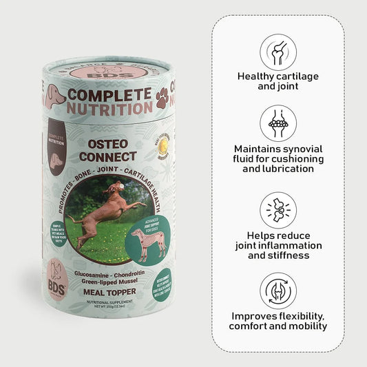 BDS Osteo Connect meal topper dog joint supplement glucosamine chondroitin green-lipped mussel cartilage health reduces inflammation mobility